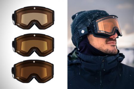 Spy Ace EC electronic ski goggles change tints with the tap of a button Spy Ace EC electronic ski goggles change tints with the tap of a button